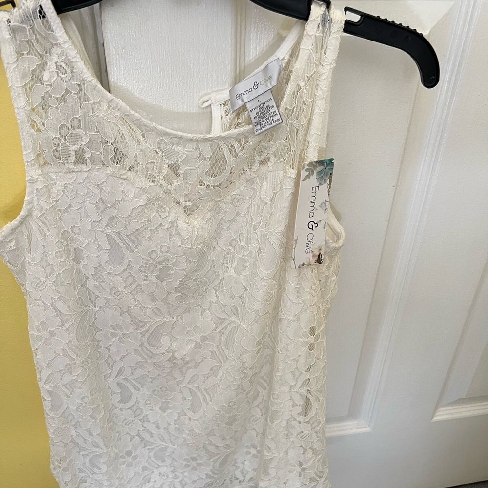 Emma and Olive NWT lace top.  L